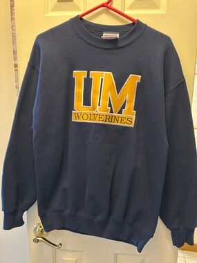 University of Michigan Wolverines Navy Crewneck Sweatshirt